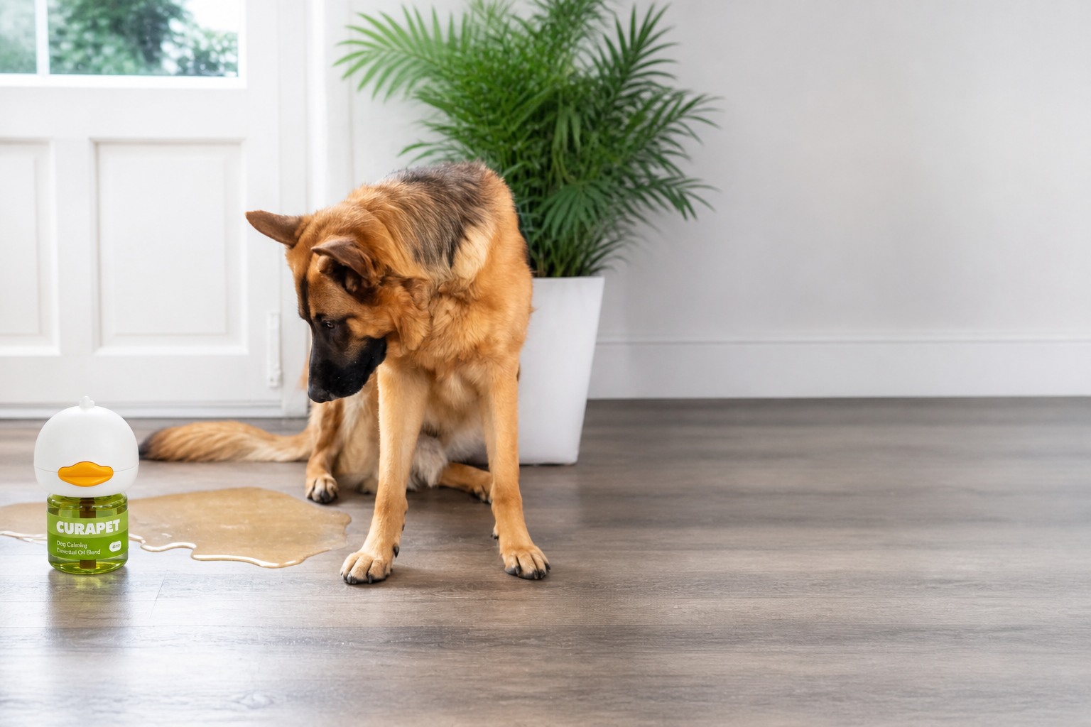 Rescue dog indoors